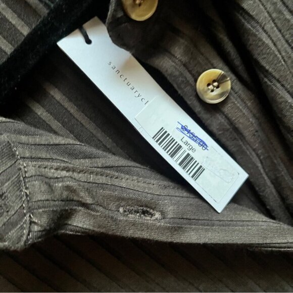 NWT Sanctuary Bodycon button ribbed midi dress Sz L - Picture 10 of 12